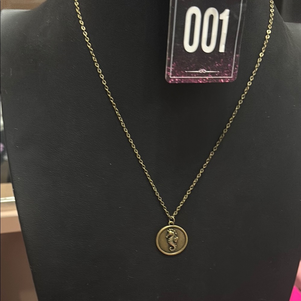 Gold Seahorse Pendant Necklace